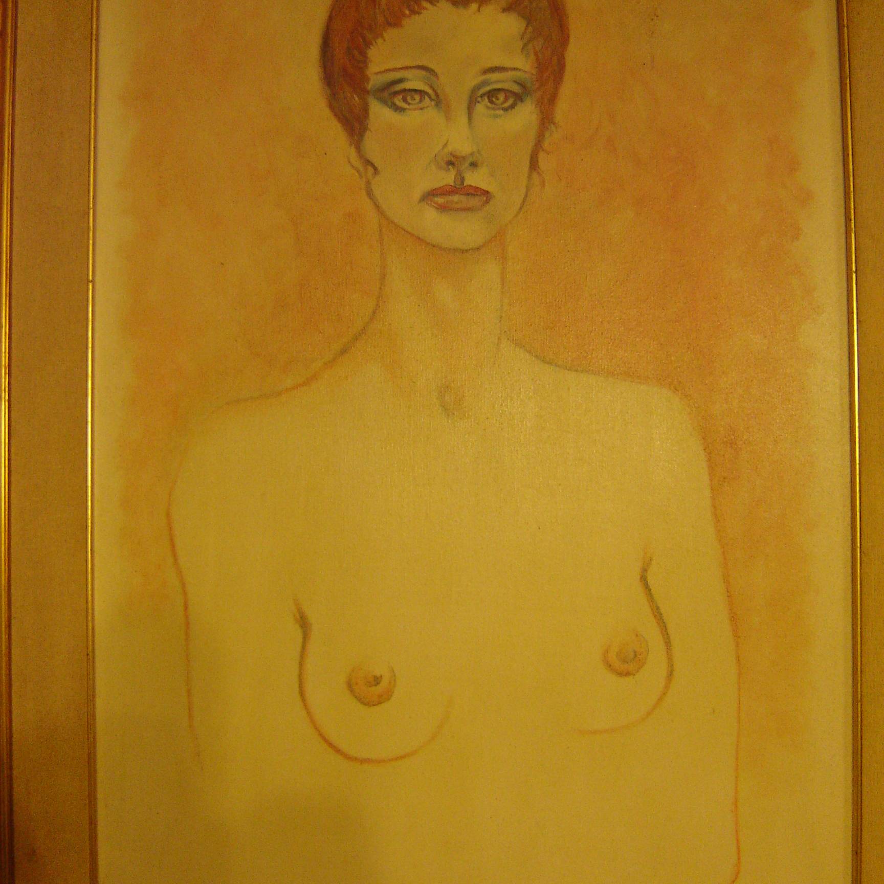 Giovane donna con chignon - olio su tela 50x70 - anno 1979